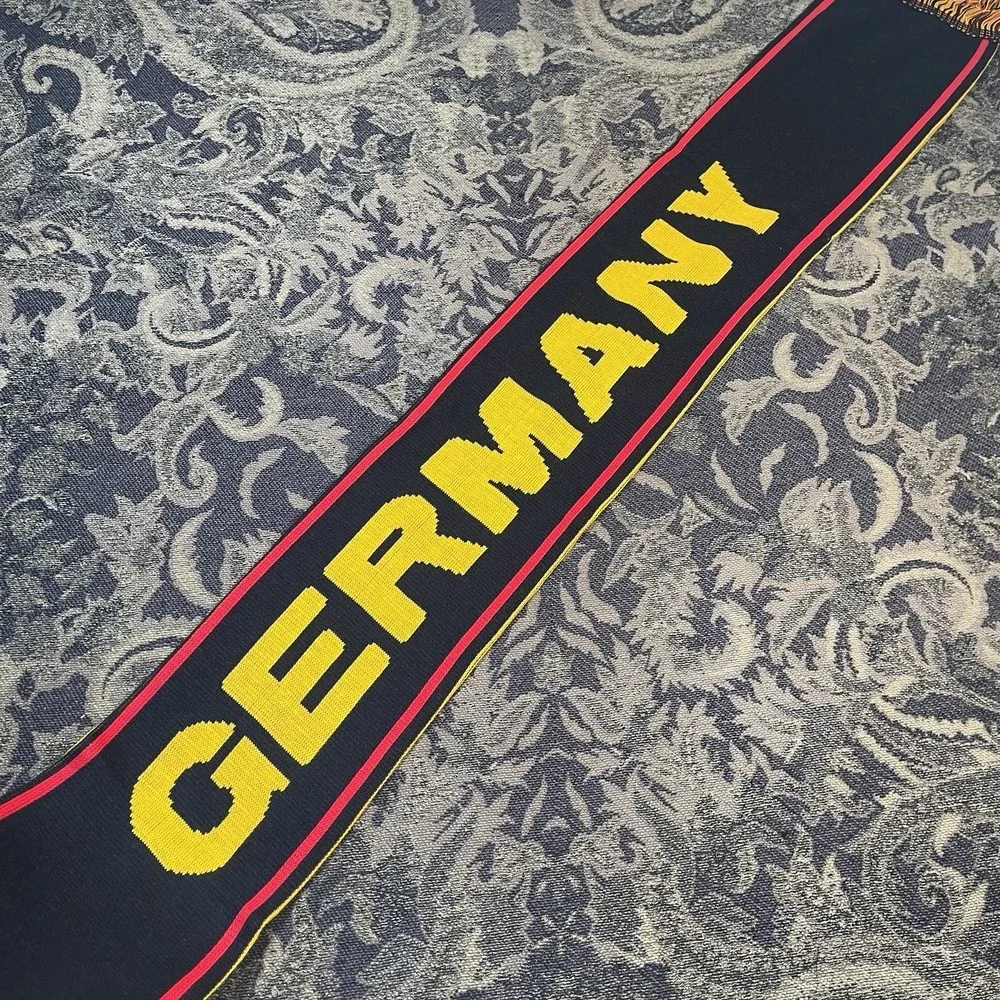 Germany Soccer Football Scarf Licensed New Black Yellow Double Sided New A